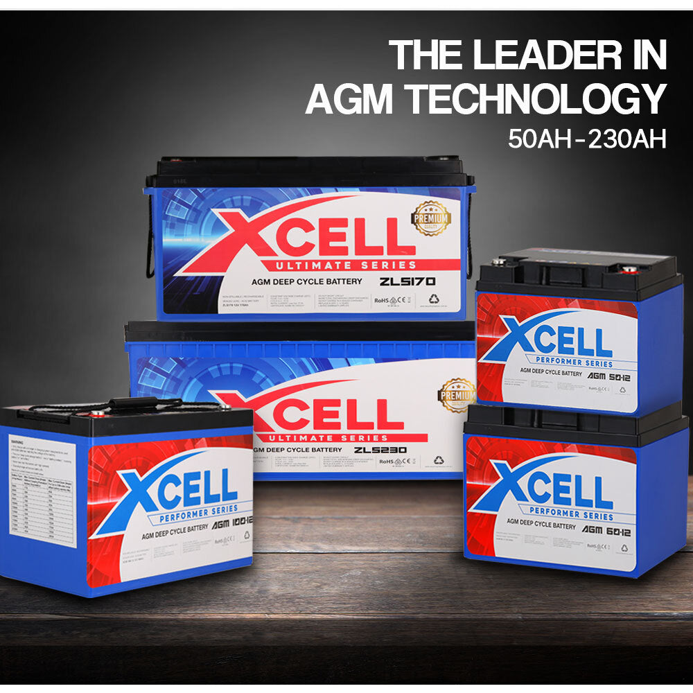 X-CELL 60Ah  Deep Cycle 12v AGM Performer Series