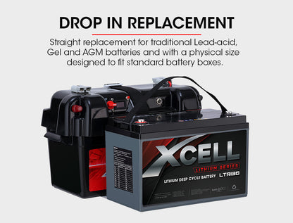 X-CELL 130Ah Deep Cycle 12v Lithium Battery LiFePO4