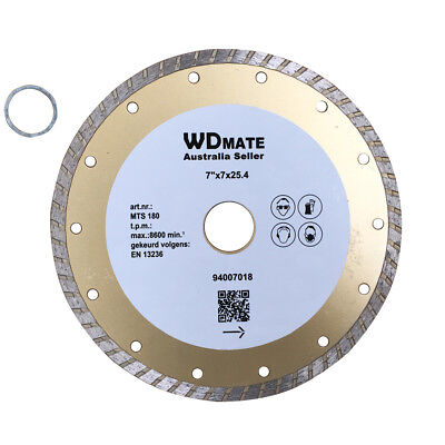 180mm Diamond Turbo Dry Wet Circular Saw Disc Cutting Blade 7*2.4mm 7" 25.4mm
