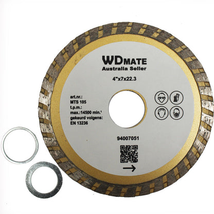 105mm Diamond Cutting Disc Dry Wet 4.0" Turbo 22.3 Saw Blade Wheel Tile Granite